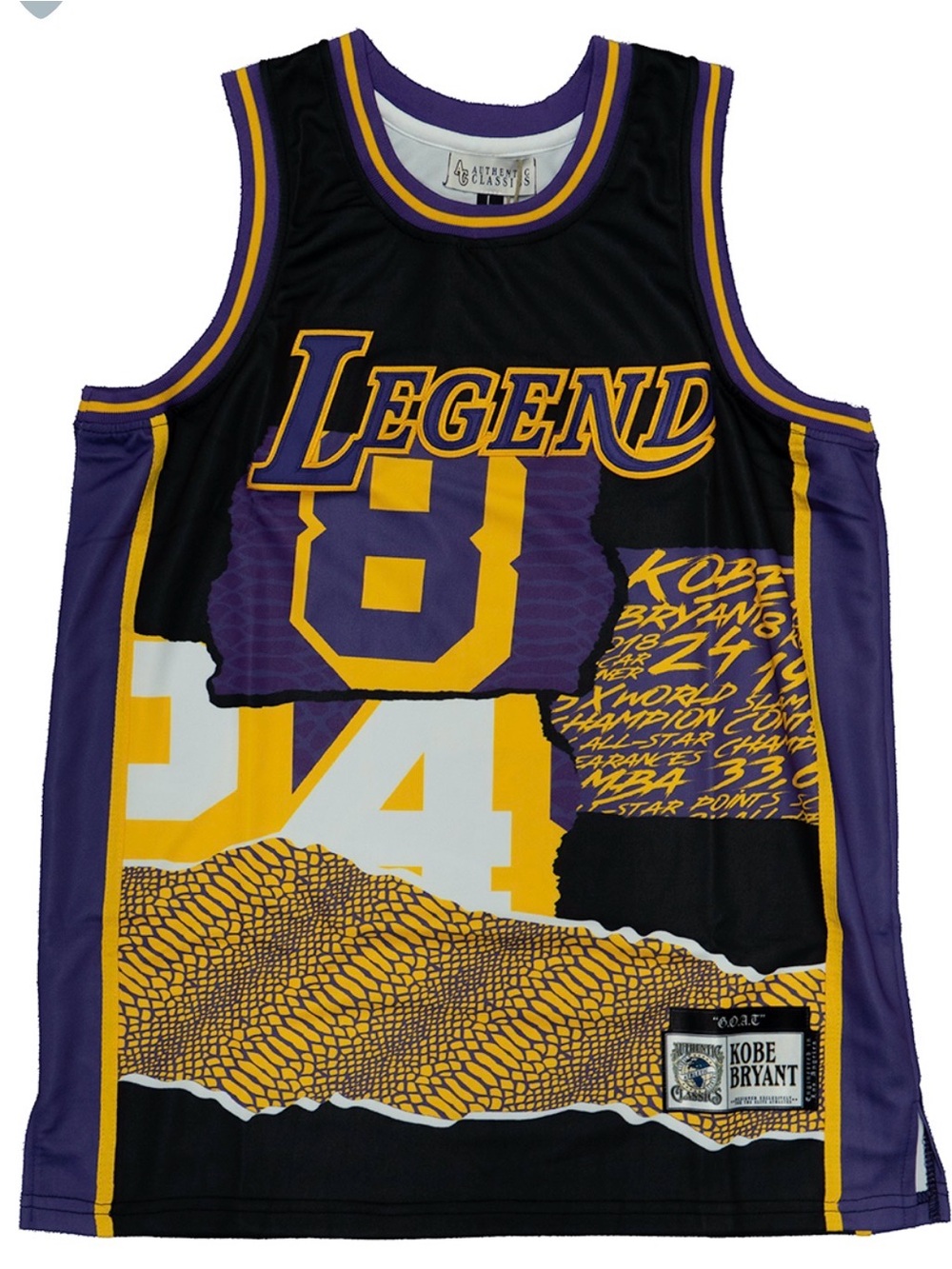🏀🐍🏀 Kobe Bryant Legend of the Mamaba #8/24 Basketball Jersey - Size M